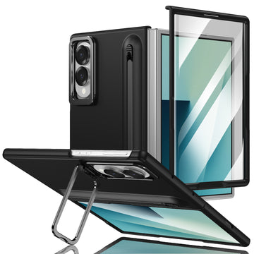 Husa pentru Samsung Z Fold 8, Pentru Samsung Galaxy Z Fold 8, Camera Bracket, Antisoc, Touchpen - Negru