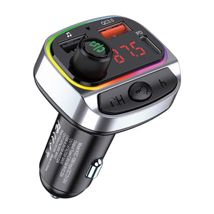 Modulator FM Kaku KSC-1066, 20W, 1xUSB-C, 1xUSB-A, QC 3.0, Functie HandsFree - Negru
