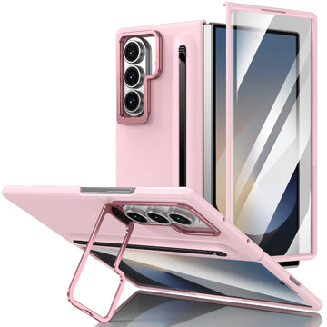 Husa pentru Samsung Z Fold 8 Ultra, Pentru Samsung Galaxy Z Fold 8 Ultra, Camera Bracket, Antisoc, Touchpen - Roz