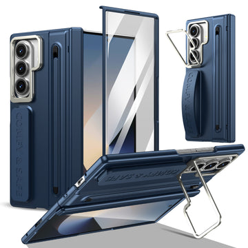 Husa pentru Samsung Z Fold 8 Ultra, pentru Samsung Galaxy Z Fold 8 Ultra, Suport Rabtabil Si Maner, TouchPen, Camera Bracket - Albastru