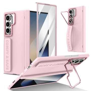 Husa pentru Samsung Z Fold 8 Ultra, pentru Samsung Galaxy Z Fold 8 Ultra, Suport Rabtabil Si Maner, Camera Bracket - Roz