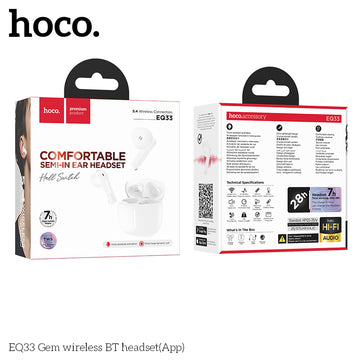 Casti Wireless Hoco EQ33, BT 5.4, TWS, Multifunction, 40/300mAh, 7h | White