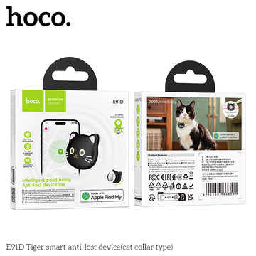 Hoco E91D, Dispozitiv TAG pentru Animale, iOS, Prindere Zgarda - Cat | negru