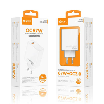 Incarcator Priza X-Start CDQ068, 67W, USB-A, 5V, 3A, SuperFlash - Alb