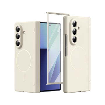 Husa pentru Samsung Z Fold 8 Ultra, Pentru Samsung Galaxy Z Fold 8 Ultra, Infinity MagCasa, Protectie Ecran - Crem