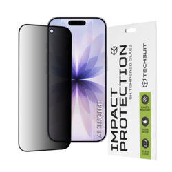 Folie Privacy pentru iPhone 17, Full Glass - Transparent / Negru