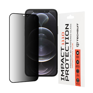 Folie Privacy pentru iPhone 12 Pro, Full Glass - Transparent / Negru