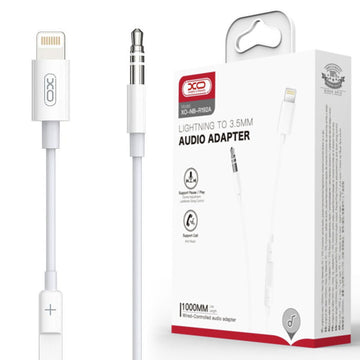 Cablu Audio XO NB-R192A, Lightning la Jack 3.5mm M, PopUp Function, 1m - Alb