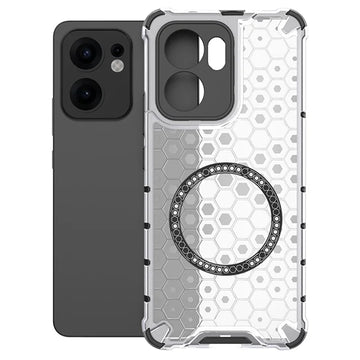 Husa HoneyComb pentru Oppo, Reno 13F, Magnet MagCase, AntiDr Corners - Alb
