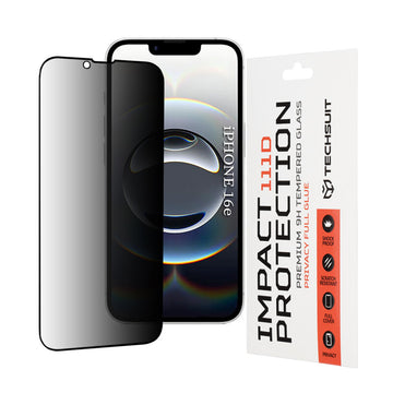 Folie Privacy pentru iPhone 16 Pro, Full Glass - Transparent / Negru