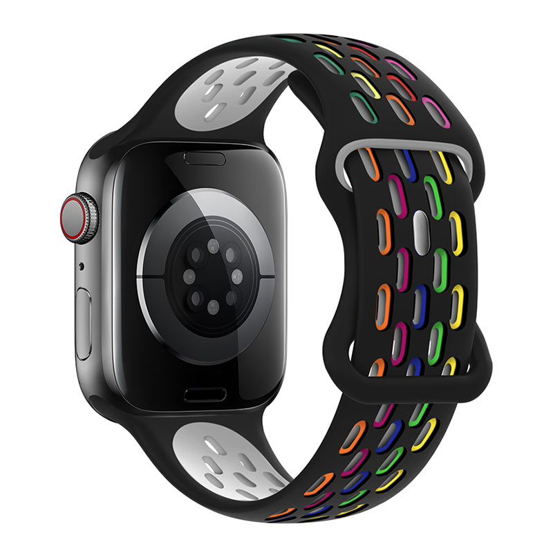Curea Hoco WA19 pentru Apple Watch, Sport, Silicon 42/44/45/49mm - Negru Multicolor
