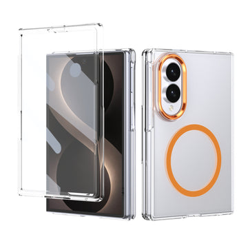 Husa pentru Samsung Z Fold 8, Pentru Samsung Galaxy Z Fold 8, Ice Foling Series, MagSafe - Portocaliu