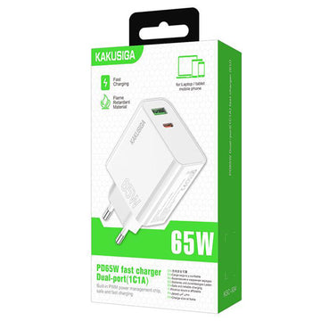 Incarcator Retea Kaku KSC-934, 65W, 1xUSB-C, 1xUSB-A, PD, QC 3.0 - Alb