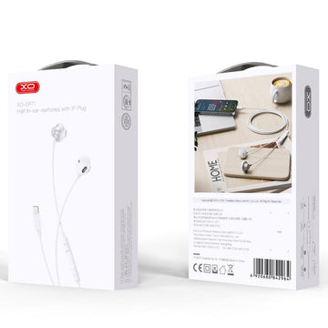 Casti cu Fir XO EP71, In Ear, Lightning, 1.2m, Mic & Volume Key, HiFi - Alb