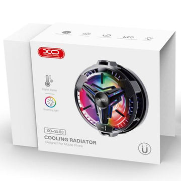 Cooler Ventilator XO SL03, pentru Spate Telefon, Afisaj Temperatura, Ambinet Light - Negru