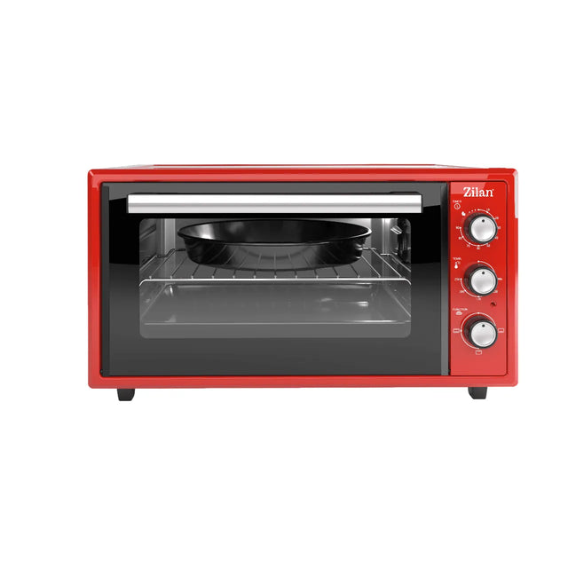 Cuptor electric roșu Zilan ZLN5650, 45 l, 3 trepte