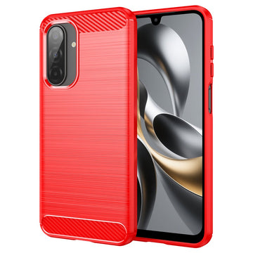 Husa Brush pentru Samsung A17, TPU, Metall Look - Rosu