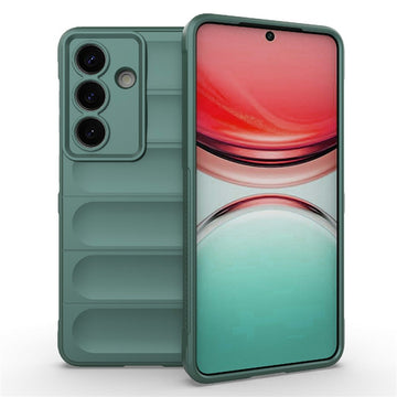 Husa Wave pentru Samsung Galaxy S26 Plus, Grip Microfiber, ShockProof - Verde inchis