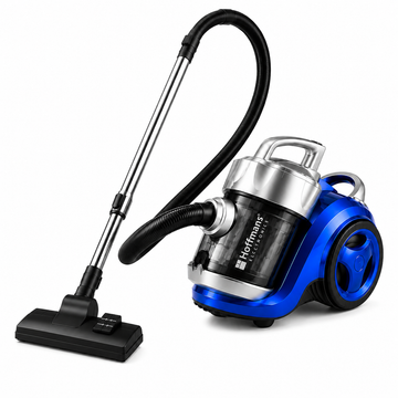 Aspirator fara sac Hoffmans HM-8801, 1800W, sistem multiciclonic, recipient 3L, filtru lavabil, putere reglabila, Albastru-Gri