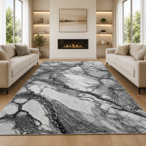 Covor Modern Carrara Livario White Grey