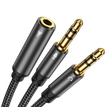 Cablu Joyroom SY-A05, Audio Y Splitter, 2x Jack 3.5mm M la Jack 3.5mm F, 20cm - Negru
