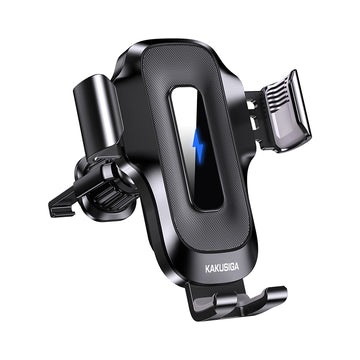 Suport Auto cu Incarcare Wireless Kaku KSC-1170, Cleme Laterale, Ventilatie, 360°, PullClip - Negru