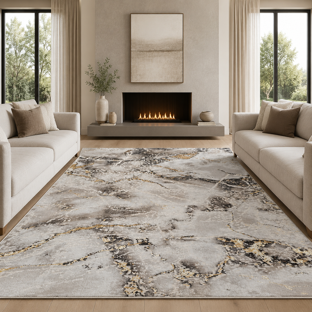 Covor Modern Diamant Livario Cream Gold