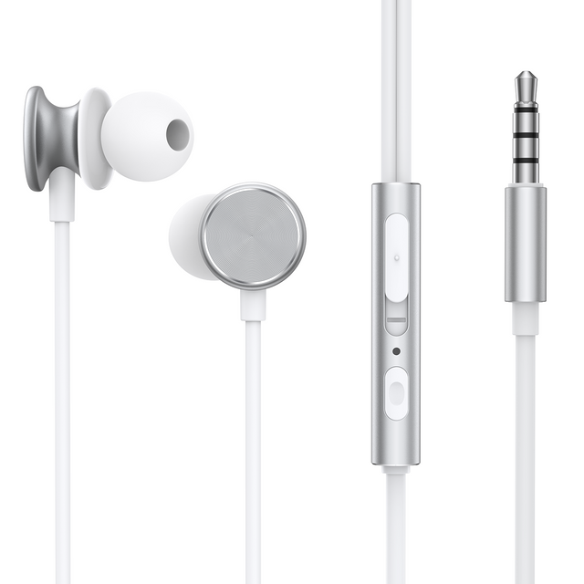 Casti cu Fir Joyroom JR-EW03, In Ear, 3.5mm, 1.2m, Mic & Volume Key, HiFi - Argintiu