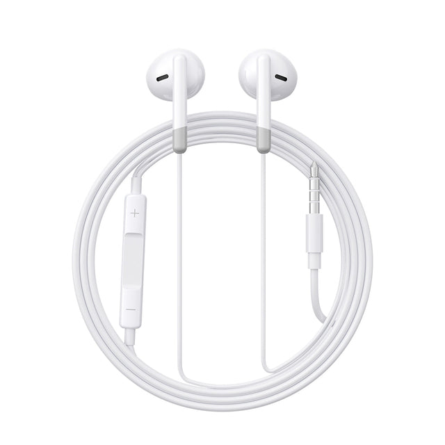 Casti cu Fir Joyroom JR-EW01, In Ear, 3.5mm, 1.2m, Mic & Volume Key, HiFi - Alb