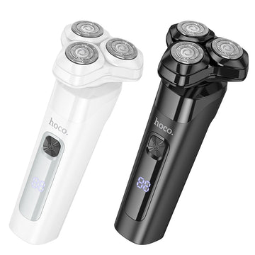 Aparat de Ras Hoco HP32, 3 Capete Rotative Flotante, Wet & Dry, Afisaj Digital, 600mAh - Alb