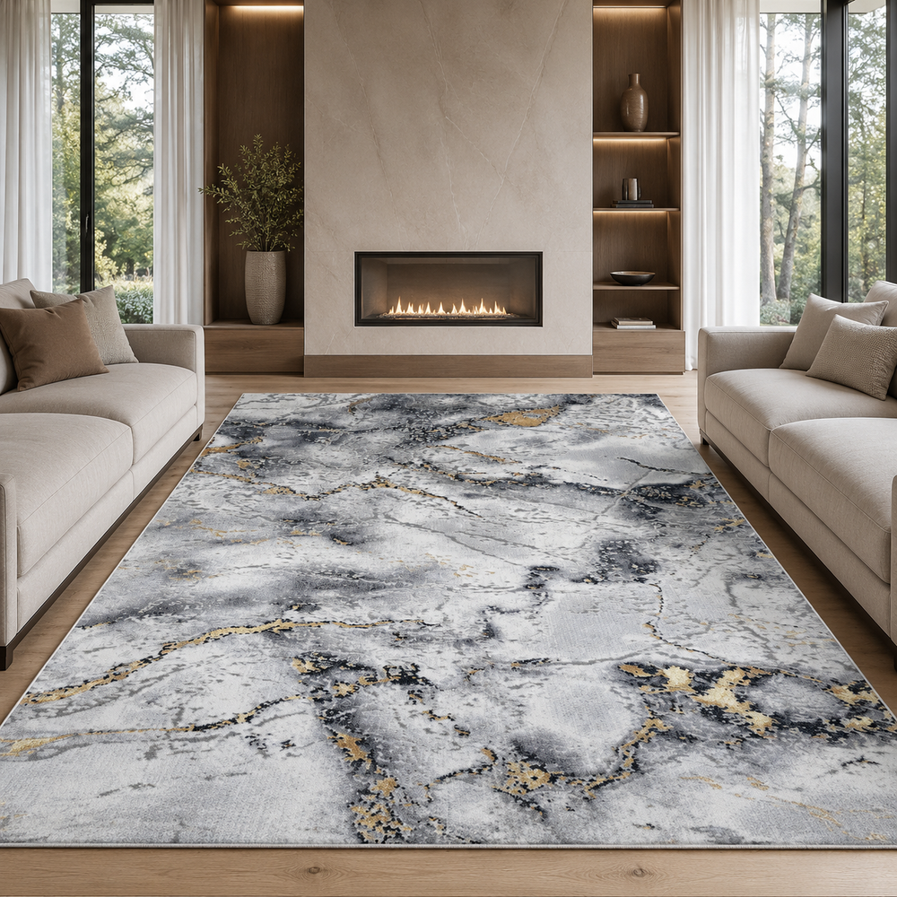 Covor Modern Diamant Livario White Gold