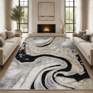 Covor Modern Imperial Obsidian Livario White Gold