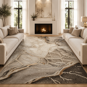 Covor Modern Efect Livario Vulcan Bej Gold