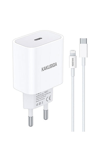 Incarcator Retea + Cablu Lightning Kaku KSC-1231, 1m, 1xUSB-C - Alb