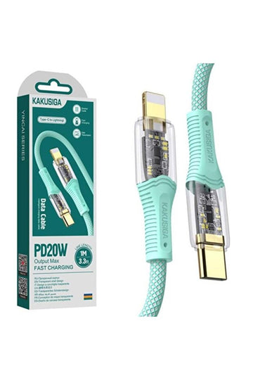 Cablu Date si Incarcare Kaku KSC-809, USB-C la Lightning, PD20W, QC3.0 - Verde