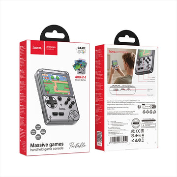Consola Portabila de Jocuri Hoco GA40, Ecran Vertical, 400 Jocuri Incluse, 250mAh - Gri