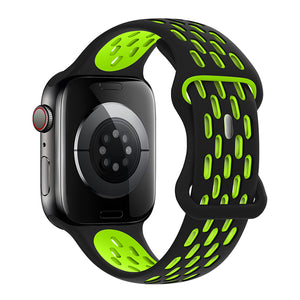 Curea Hoco WA19 pentru Apple Watch, Sport, Silicon 38/40/41mm - Negru / Yellow Iridescent
