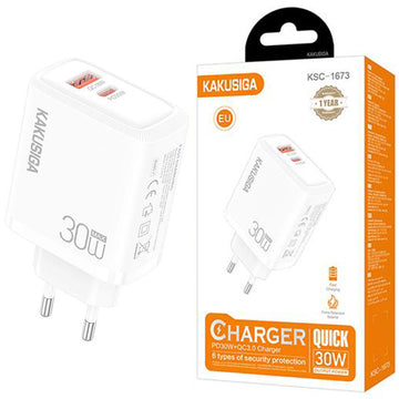Incarcator Kaku KSC-1673 Retea, 30W - Alb