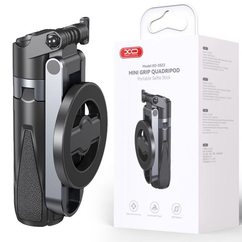 XO (SS22) - Suport Stand + Selfie, Multifunction 4 in 1, Magnetic, comenzi BT 5.2, TriPhoneod, Black