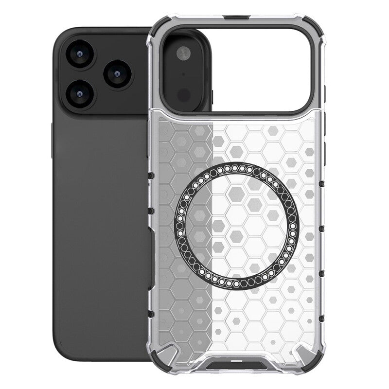 Husa HoneyComb - iPhone 17 Pro, cu extra protectie colturi, cu MagSafe,White