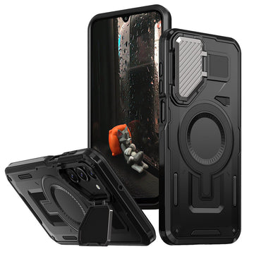 Husa UrbanMag pentru Samsung A56, Hybrid, Armor MagCase, CamBracket - Negru