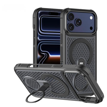 Husa MeshMag pentru iPhone 17 Pro, KickStand, Magnet Ring - Negru