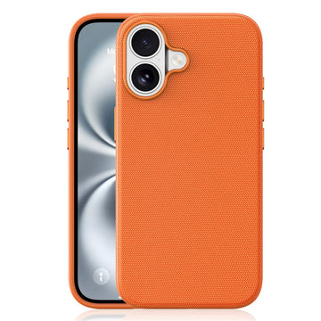 Husa Woven pentru iPhone 16, MagCase, TechWoven Piele, Soft Craft - Portocaliu