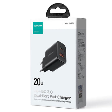 Incarcator Retea Joyroom JR-TCF05, 20W, 1xUSB-C, 1xUSB-A, PD - Negru