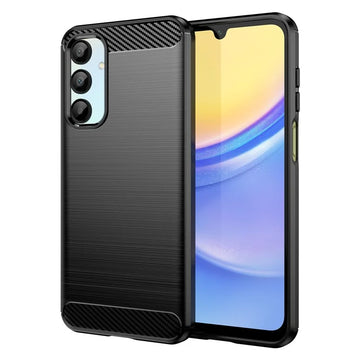 Husa Brush pentru Samsung A06, TPU, Metall Look - Negru