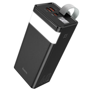 Baterie externa Hoco J86, 1xUSB-C PD, 2xUSB-A QC 3.0, Lampa LED, 40000 MAh - Negru