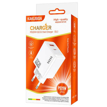 Incarcator Retea Kaku KSC-1239, 18W, 3A, 1xUSB-C, FastCharge - Alb