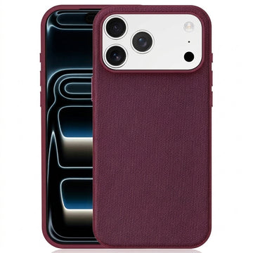 Husa Woven pentru iPhone 17 Pro, MagCase, TechWoven Piele, Soft Craft - Visiniu