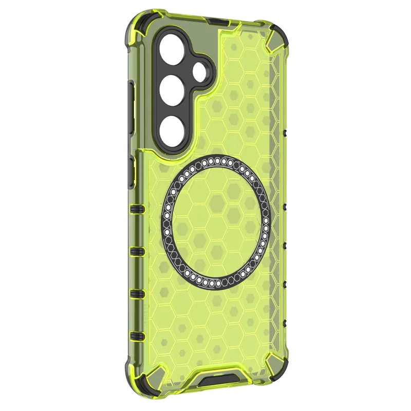 Husa HoneyComb - Samsung S24 (S921), Magnet MagCase, AntiDrOppo Corners, Green