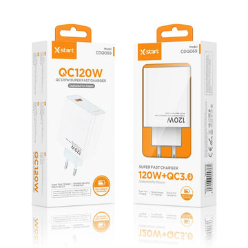 X-Start (CDQ069) - Incarcator Priza, 120W, USB-A, 5V, 3A, SuperFlash, White